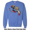 Adult Heavy Blend Heather Royal or Red 60/40 Fleece Crew (S) Thumbnail