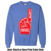 Adult Heavy Blend Heather Royal or Red 60/40 Fleece Crew (S) Thumbnail