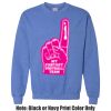 Adult Heavy Blend Heather Royal or Red 60/40 Fleece Crew (S) Thumbnail