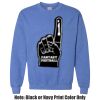 Adult Heavy Blend Heather Royal or Red 60/40 Fleece Crew (S) Thumbnail
