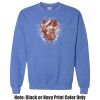 Adult Heavy Blend Heather Royal or Red 60/40 Fleece Crew (S) Thumbnail