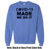 Adult Heavy Blend Heather Royal or Red 60/40 Fleece Crew (S) Thumbnail