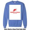 Adult Heavy Blend Heather Royal or Red 60/40 Fleece Crew (S) Thumbnail