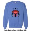 Adult Heavy Blend Heather Royal or Red 60/40 Fleece Crew (S) Thumbnail