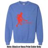Adult Heavy Blend Heather Royal or Red 60/40 Fleece Crew (S) Thumbnail